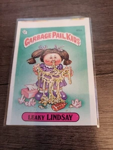 1985 Topps Garbage Pail Kids Series 2 #45a Leaky Lindsay - Rare Miscut Error - Picture 1 of 2
