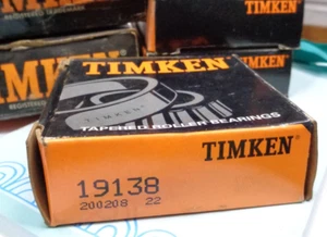 The TIMKEN COMPANY Tapered Roller Bearings ~ 19138 / 200208 22 Cone - Picture 1 of 5