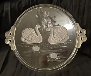 Mikasa Walther-Glas Crystal Swans Tray Plate - Picture 1 of 7