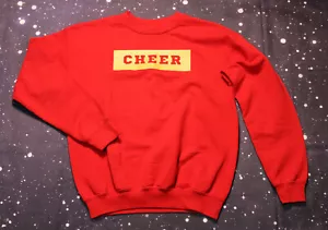 Youth Red & Yellow "Cheer" Crewneck Sweater - Youth Large - Picture 1 of 5