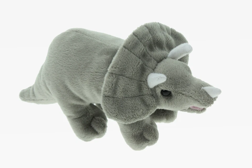 Kuscheltier Triceratops Dinosaurier Plüschtier Länge ca 19 cm süß niedlich Grau - Bild 1 von 1