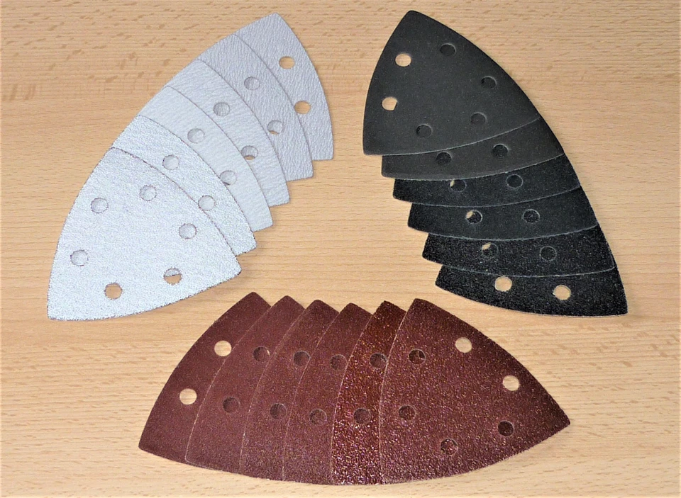 30 St. Klett- Schleifscheiben K60-400 Dreieck Schleifpapier für Deltaschleifer - Bild 1 von 1