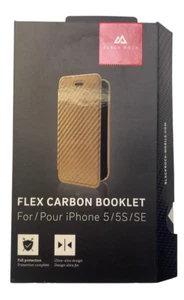 Black Rock Flex Carbon Booklet Case for iPhone 5/5S/SE, Gold - Picture 1 of 6