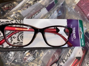 Foster Grant Men's Women's Reading Glasses Readers Eyeglasses Kinsey Red w/Case - Picture 1 of 2