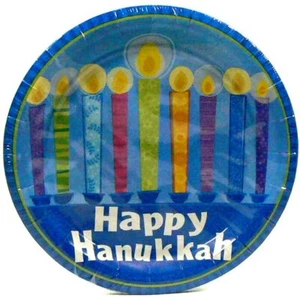 2 platos de papel de postre judío Happy Hanukkah 7 pulgadas - Imagen 1 de 1