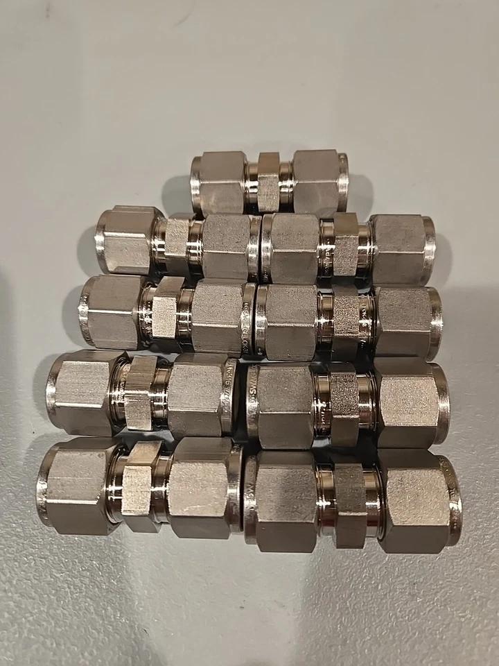 2- Swagelok 1/2"  SS-810-6 Stainless Steel  Union       - Image 1 of 1