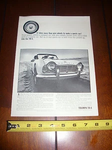 TRIUMPH TR-4 1963 - ORIGINAL DRUCKANZEIGE - Bild 1 von 2