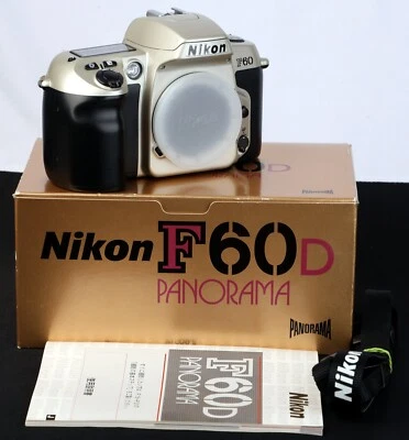 TMIB Nikon F60D Panorama AF 35mm Film SLR Camera Body Only c/w Straps & Manual - Image 1 of 4