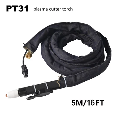 PT31 Plasma Cutter Torch Black Straight 5M/16Ft Fit For CUT-40/50 CT-312 - Image 1 of 4