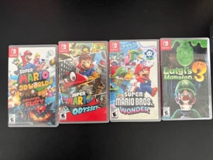 4 GAME Nintendo Switch LOT Super Mario Odyssey + 3D World + Wonder + Luigi's 3 - Picture 1 of 5