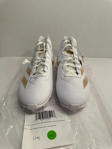 .10009 Adidas Bianco Oro Tacchetti Calcio Adizero US 11 Uomo