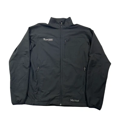 Marmot Softshell Jacket Mens Large Black Stretch Windbreaker Co. Logo - Image 1 of 4