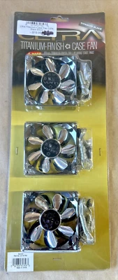 New In Pkg. 3 Pack Titanium Finish Case Fan-80mm,   2-X - Image 1 of 4