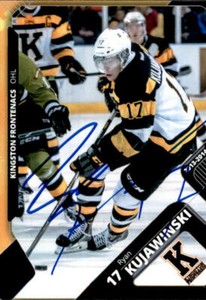Ryan Kujawinski Signed 13/14 Kingston Frontenacs Team card New Jersey Devils