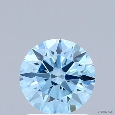 Round 1.05 Carat Fancy Vivid Blue VS2 CVD IGI Loose Lab Grown Diamond - Image 1 of 3
