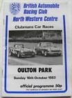 OULTON PARK 16 Oct 1983 BARC CLUBMANS Car Races Official Programme
