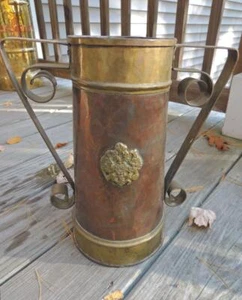 "Florero de piso imperial ruso soporte latón cobre águila marca Tula 12"" diseño artístico" - Imagen 1 de 7