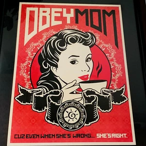 Mothers Day Gift Beautiful Obey Mom Poster Wall Art Coffee Kitchen Decor 18x24” - Picture 1 of 3