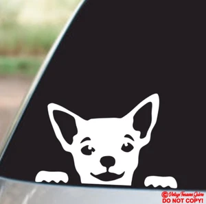CHIHUAHUA FACE Vinyl Decal Sticker Car Rear Window Wall Bumper Dog Puppy Love - Picture 1 of 6