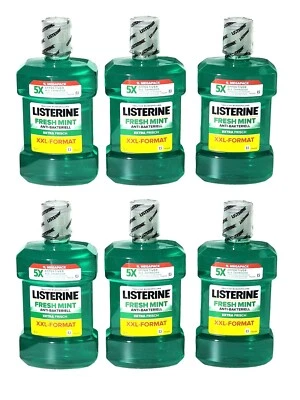 JOHNSON & JOHNSON 6x Listerine Fresh Mint Mundspülung 6x 1 Liter Bakterien hemmend frischer Atem