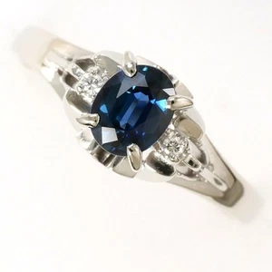 Jewelry Pm900 ring 12 size Sapphire 0.54 Diamond About3.4g Free shipping Used - Picture 1 of 7