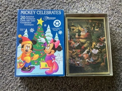 Lot (2) Boxes Mickey Mouse Disney Holiday Cards 20 & 16(total of 36)-L - Image 1 of 2