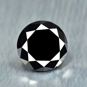 Diamante negro chorro natural de 1,15 quilates corte redondo brillante _ diamante suelto - Imagen 1 de 2