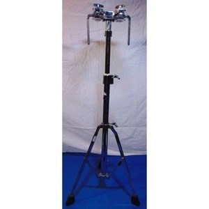 Ludwig Double Tom Drum Mount Heavy Duty Stand Concert Silver Adjustable Vintage - Picture 1 of 15