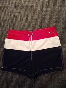 Abercrombie & Fitch Men's XL Swim Trunks Red/White/Blue Stretch Lined Shorts - Picture 1 of 12