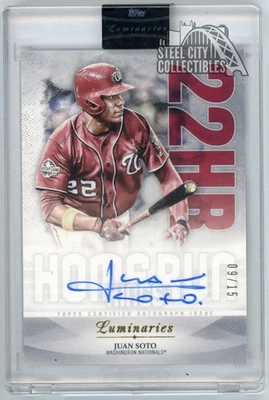 Juan Soto 2019 Topps Luminaries Home Run Kings Autograph Card #HRK-JS 09/15 - Image 1 of 2