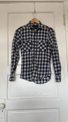 Topman Men’s XXS Extra Extra Small Long Sleeve Plaid Button Up Slim Fit Pockets - Image 1 of 4