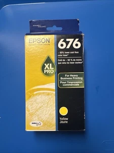 Nuevo cartucho de tinta amarillo Epson 676 XL Pro genuino EXP 01/2025 - Imagen 1 de 2