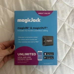 MagicJack HOME VoIP Telephone Adapter 12 Months of Service - Black Sealed NEW - Afbeelding 1 van 4