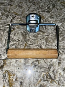 Vintage Toilettenpapierhalter mit Holzrolle ~ Mid Century - Bild 1 von 6