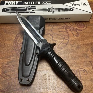 DISCONTINUED/RARE Fury Rattler XXII -Japan Boot Knife-dagger W/sheath & Clip - Picture 1 of 11