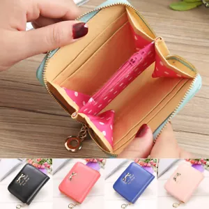 Women Mini Wallet Card Holder Small Zipper Coin Purse Bag Change Purse Pocket US - Picture 1 of 17