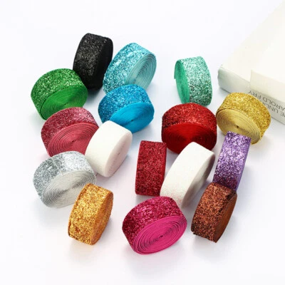 22.5m Brillant Sequin Velours Ruban Simple Visage Bordure Toile pour DIY Sac Hat - Photo 1/4