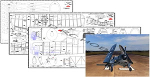 F4U-1 Corsair Folding Wing 93" Wingspan RC Model Airplane Plans PRINTED - Picture 1 of 1