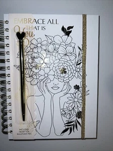 Notebook With Pen Gold Colors Doble Spiral Beauty Style Very Resistant - Picture 1 of 7