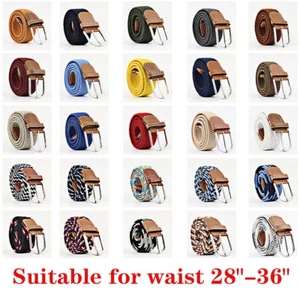 Cinturón elástico para hombre Lona para mujer Tela elástica tejida Cinturones trenzados multicolores - Imagen 1 de 51