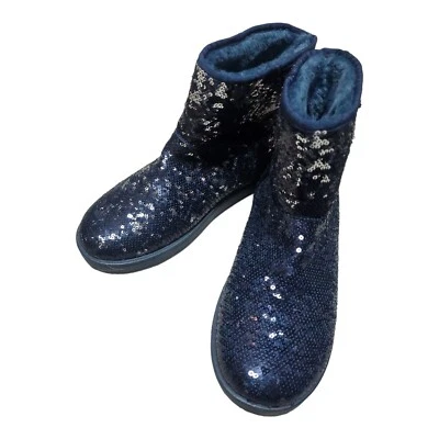 G By Guess Women's Short Boot Blue Sequin Faux Fur US 6.5M Winter Footwear - Image 1 of 4