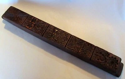 Antigua Intrincada Madera Crvd 16.5" Coreana Arroz Pastel Sello Galleta Duco Molde Prensa Foto 1 de 4