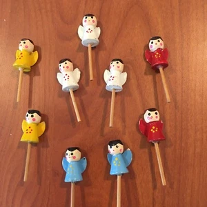 Vintage Cake Toppers Cupcake Angels Christmas Decoration Set of 9 Baking - Picture 1 of 12