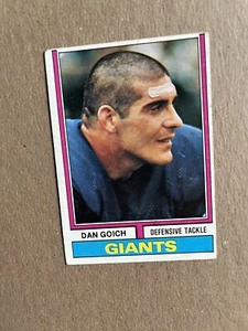 1974 Topps Dan Goich #102 New York Giants football set filler - Picture 1 of 2