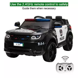 12V Kids Police Ride On Car Electric Cars 2.4G Remote Control LED Flashing Light - Picture 1 of 12