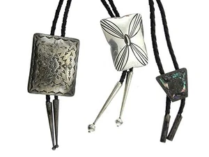 Navajo 3 Three Sterling Silver Bolos MIXED LOT - Picture 1 of 7