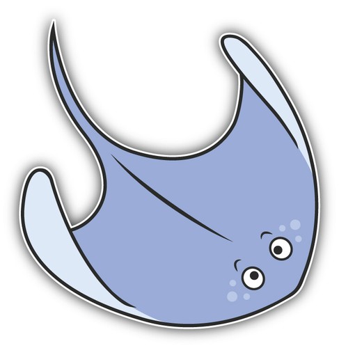 Cute Ray Animal Car Bumper Sticker Decal - 