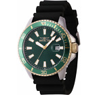 Invicta Pro Diver 46134 Men's Black Silicone Green Bezel Chronograph Date Watch