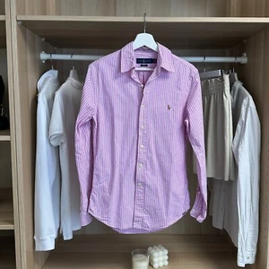 Ralph Lauren Mens Button-Up Shirt Size S Purple Lilac Striped Long-Sleeve Logo. - Picture 1 of 5