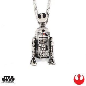 Han Cholo STAR WARS Silver R2D2 Pendant Shadow Series Necklace 30" NEW - Picture 1 of 6